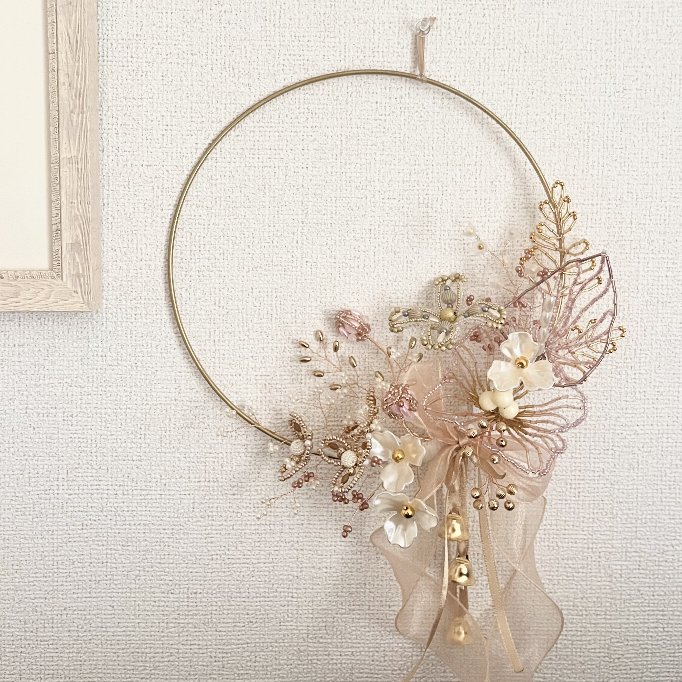 リースブーケ（ピンク／ゴールド）