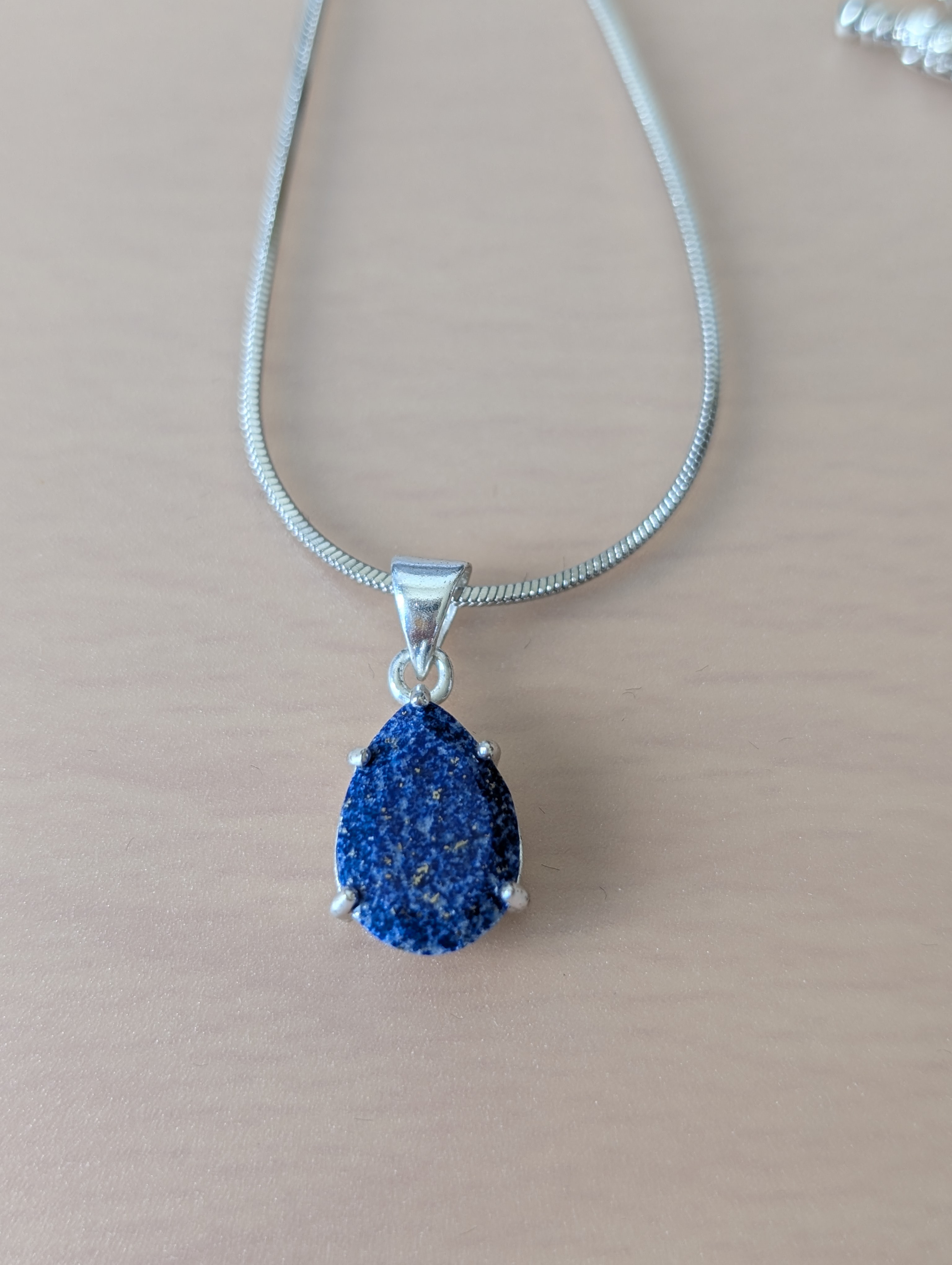 天然石ラピスラズリファセットカットネックレス