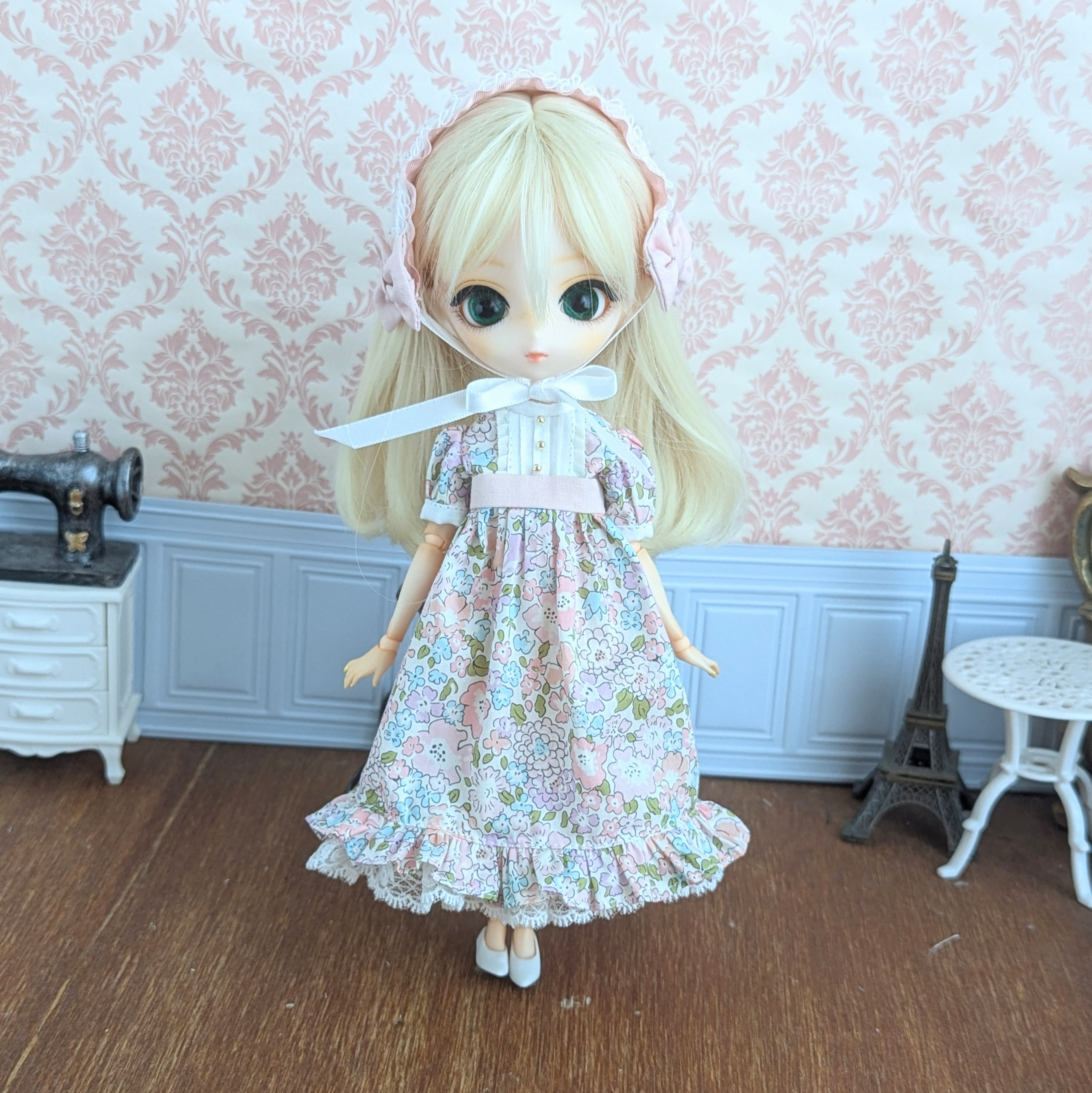 1456※ハルモニアブルーム※ピンクの花柄のワンピース※ リバティプリント