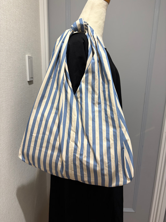 ワンハンドルトートバッグ　シワになりにくいエコバッグ　大容量 1枚目の画像