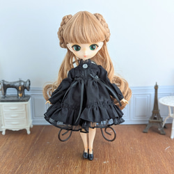 1097※黒のフード付きケープ※1/6ドール服※momokoDOLL※j-doll※リカ