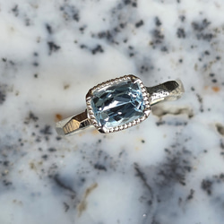 アクアマリン 清らかなしずく ペアシェイプカット シルバーSV925リング