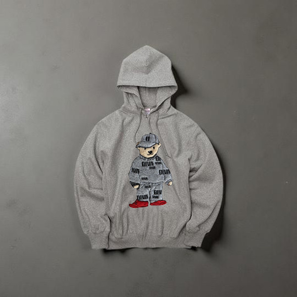 パーカー クマ テディベア クマ もこもこ ぷくぷく ふわふわ ワッペン刺繍 3D刺繍