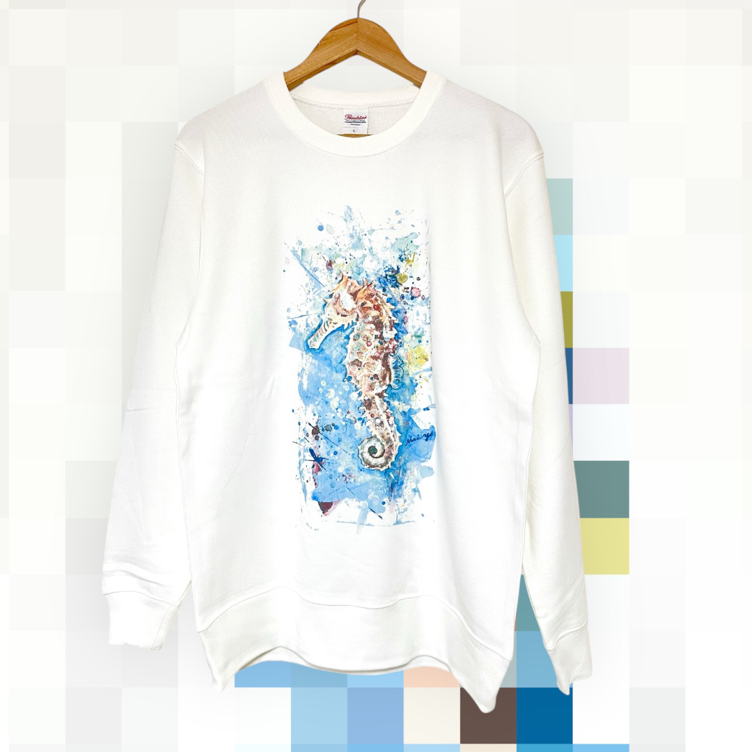 【オリジナルアート スウェット】タツノオトシゴ　Mサイズ
