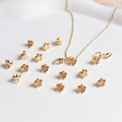5.5mm★14Kコーディング　お花　梅　椿　桜　ジャスミン　チャーム　ジルコニア入りゴールド 19枚目の画像