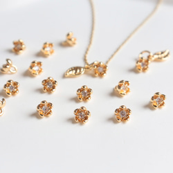 5.5mm★14Kコーディング　お花　梅　椿　桜　ジャスミン　チャーム　ジルコニア入りゴールド 7枚目の画像