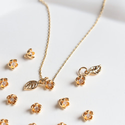 5.5mm★14Kコーディング　お花　梅　椿　桜　ジャスミン　チャーム　ジルコニア入りゴールド 17枚目の画像