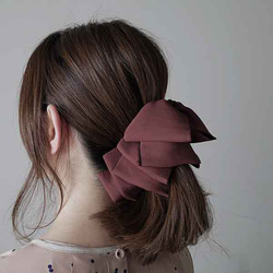 バナナクリップpetit ベロアリボン black＊下から挟んでとめるだけ