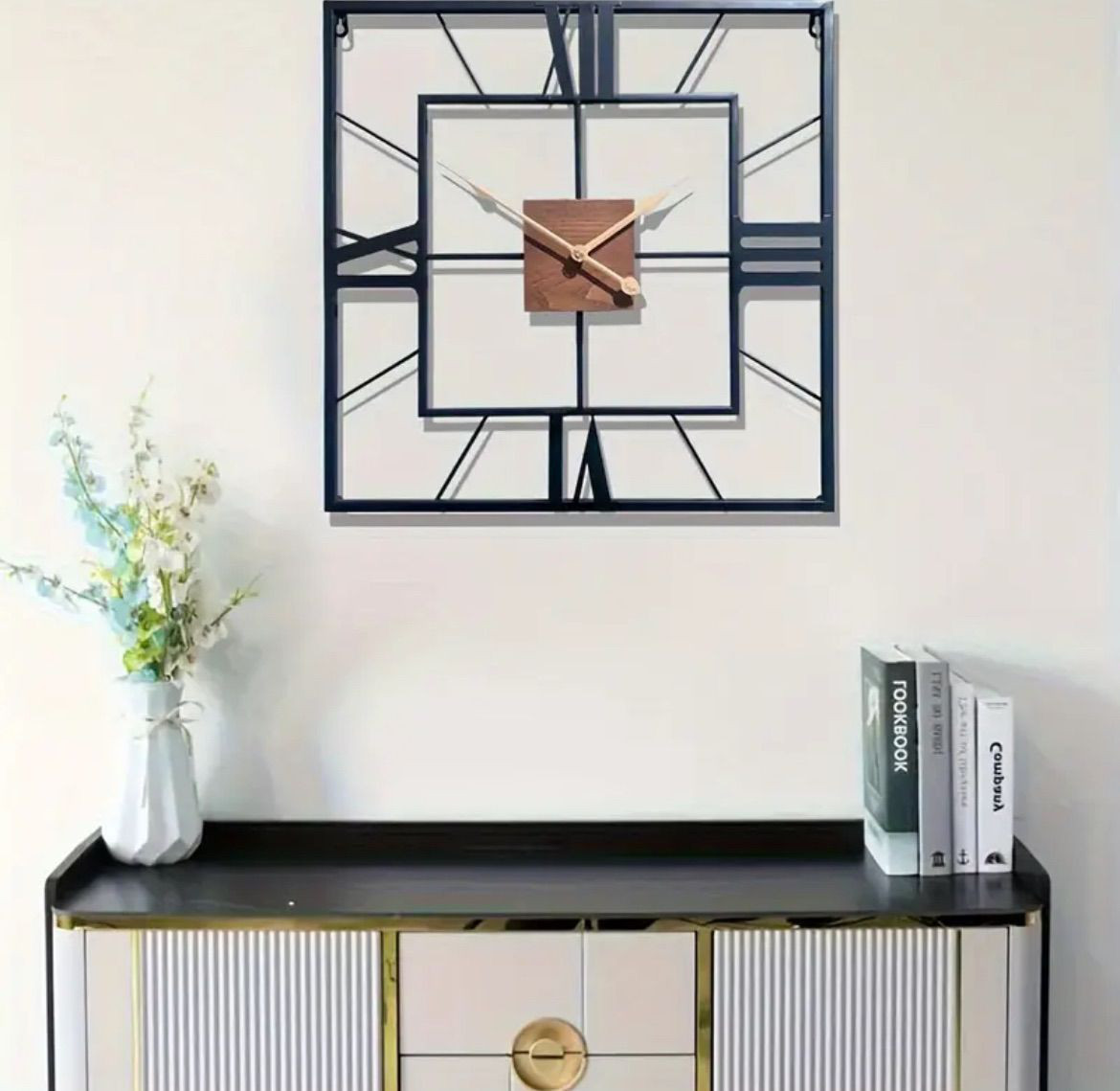 掛け時計 壁掛け時計 時計 大型 ヴィンテージ 高級 壁掛け 時計金属 ミラー壁時計 モダン デザインサイレント 正方形