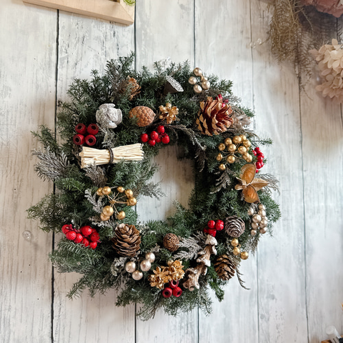 クリスマスリースキット ハンドメイドキット 手作りキット no.5 25cm