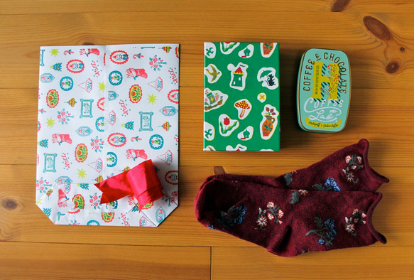 クリスマス用マチ付きラッピング袋　大きめ♪ 4枚入り 5枚目の画像