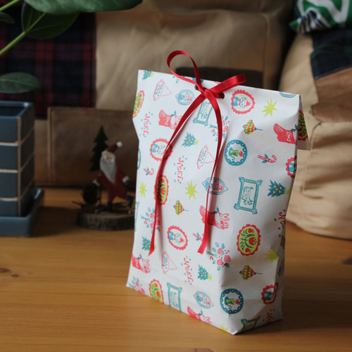 クリスマス用マチ付きラッピング袋 大きめ♪ 4枚入り ラッピング袋