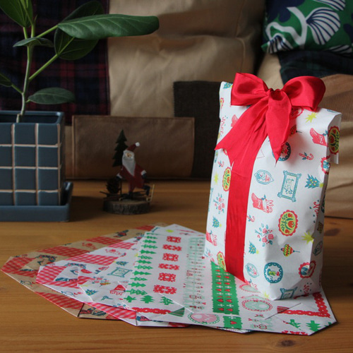 クリスマス用マチ付きラッピング袋 大きめ♪ 4枚入り ラッピング袋