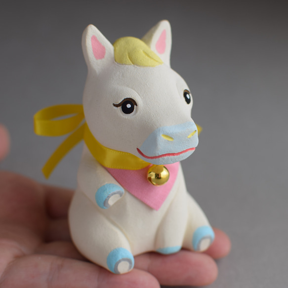 招き馬　福招き馬之介（ふくまねき・うまのすけ）【白馬】【受注制作１１月末発送予定】 2枚目の画像