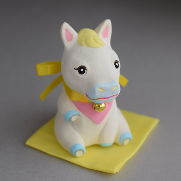 招き馬　福招き馬之介（ふくまねき・うまのすけ）【白馬】【受注制作１１月末発送予定】 1枚目の画像