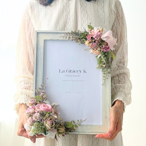 アーティシャルフラワーウェルカムボード ウォールアート アーティシャルフラワーウェルカムボード ウォールアート