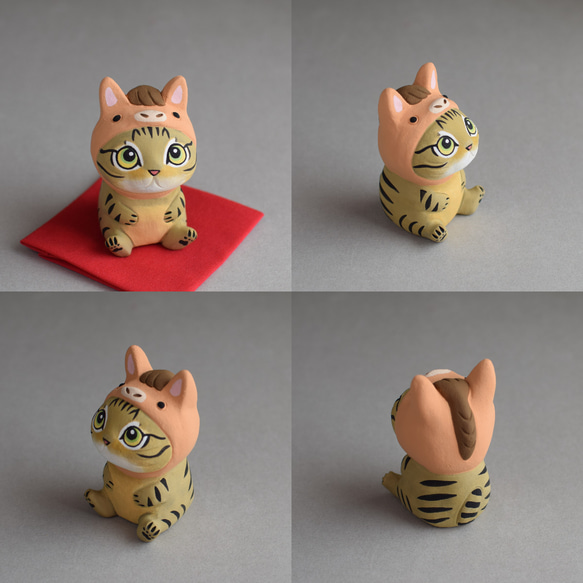 ２０２６干支　午（うま）年帽子をかぶった猫【受注制作１１月末発送予定】 5枚目の画像