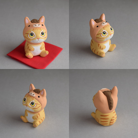 ２０２６干支　午（うま）年帽子をかぶった猫【受注制作１１月末発送予定】 4枚目の画像