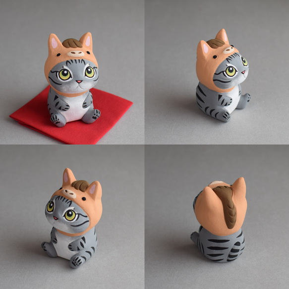 ２０２６干支　午（うま）年帽子をかぶった猫【受注制作１１月末発送予定】 6枚目の画像