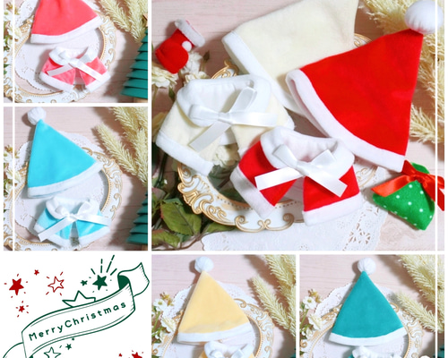 10cm〜15cmぬい服【冬限定】クリスマス☆サンタさんのケープ＆サンタ