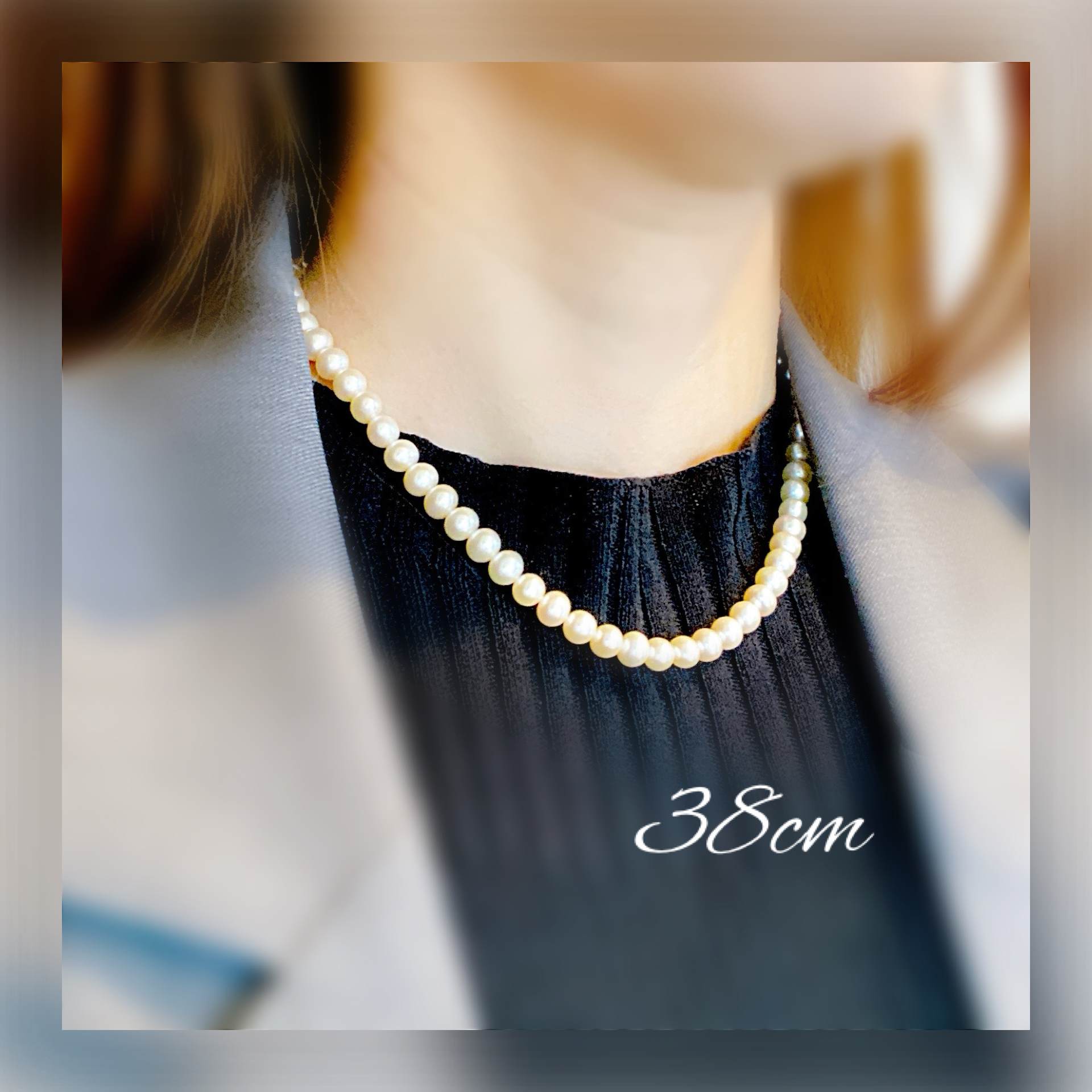 14kgf 淡水パール ネックレス 6×7mm 一連 ホワイト ベビーピンク シンプル 結婚式 普段使い38/43cm