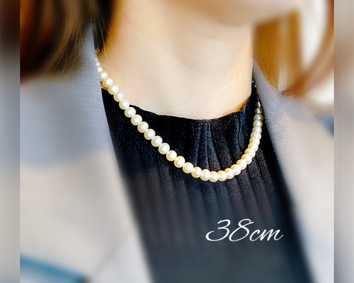 14kgf 淡水パール ネックレス 6×7mm 一連 ホワイト ベビーピンク