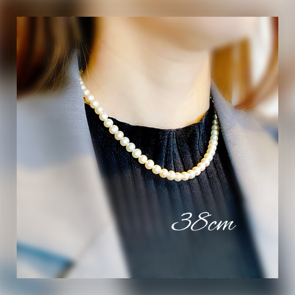 14kgf 淡水パール ネックレス 6×7mm 一連 ホワイト ベビーピンク