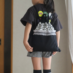 ダルメシアン×水色フリルのレッスンバッグ【サイズ変更可】高学年まで