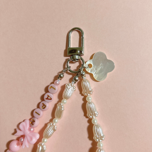 no.346／a'moureve じゃらじゃらキーホルダー ハンドメイド ビーズ