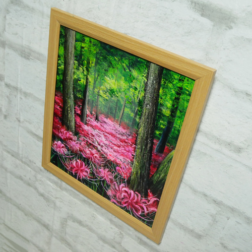 油絵 油彩 油彩画 絵 絵画 絵【桃色の曼珠沙華】 絵画 HR 通販