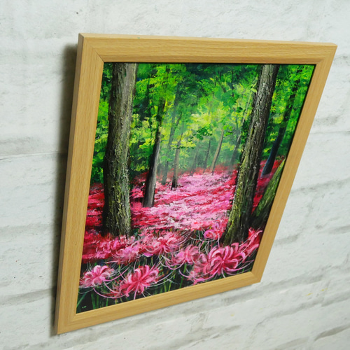 油絵 油彩 油彩画 絵 絵画 絵【桃色の曼珠沙華】 絵画 HR 通販