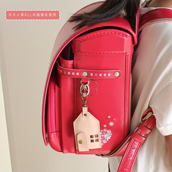 お守り袋(家) LF-062 マルゴー革×ヌメ革 レザー お守りケース 御守 お守り入れ キーホルダー 13枚目の画像