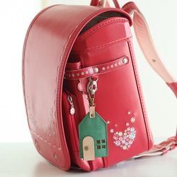 お守り袋(家) LF-062 マルゴー革×ヌメ革 レザー お守りケース 御守 お守り入れ キーホルダー 4枚目の画像