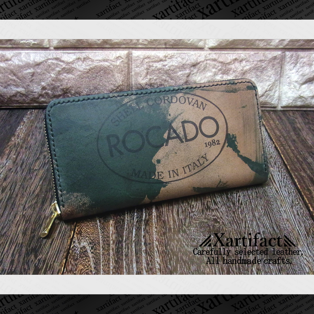 【マルチスタンプ】ロカド社製シェルコードバン【"Marbled"マーブル】ラウンドファスナー長財布【フルカラーオーダー】