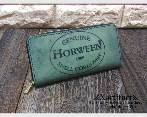 スタンプ】ホーウィン社製シェルコードバン×内装(5種類)ラウンド