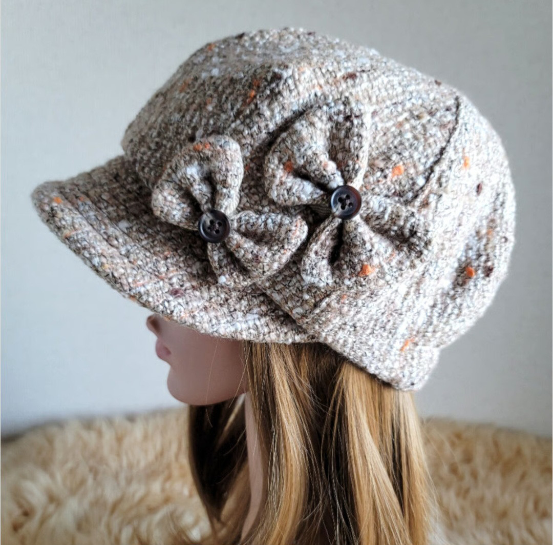 three. premium　蝶が舞う ★ バタフライ リボン キャスケット