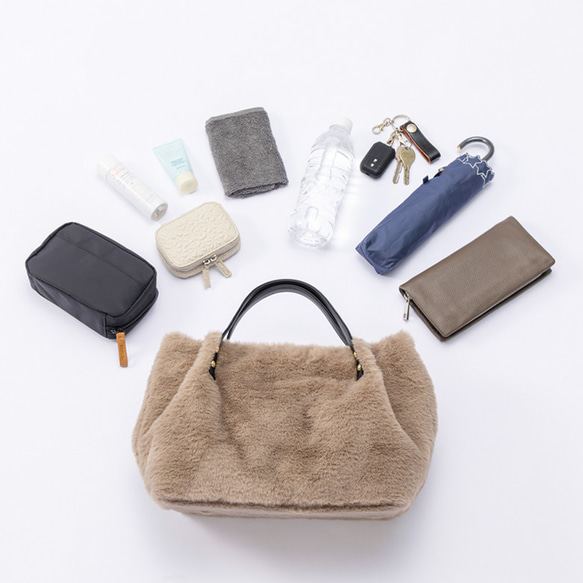 【ふわふわ もこもこ】 ファーバッグ 2way ななめがけ ショルダーバッグ トートバッグ 冬 バッグ 304-23 9枚目の画像