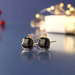 選べる金具 》美しい黒。ブラックオニキス6mmピアス・イヤリング