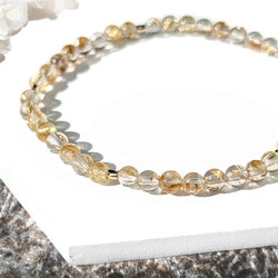 High quality／ホワイトサゲニティッククォーツ×シルバールチル×アクア