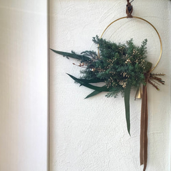 クリスマスリース オーバルリース プリザーブドフラワー ヒムロスギ