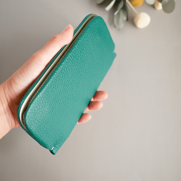 新色➖小振りな長財布「スナップウォレット・LONG」 アボカド 4枚目の画像