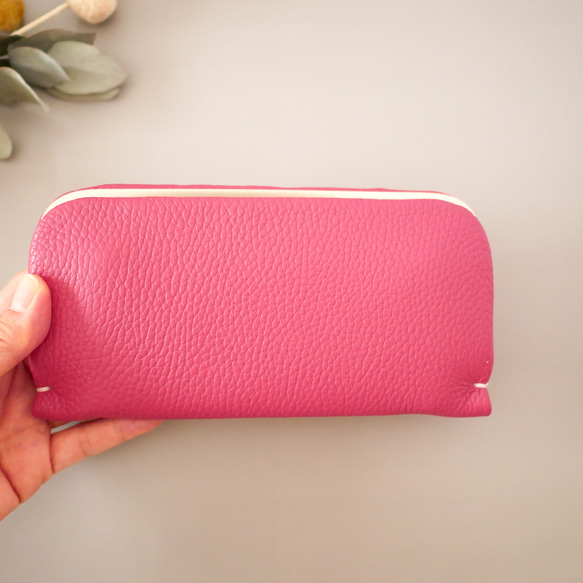 新色➖小振りな長財布「スナップウォレット・LONG」 フーシャピンク 7枚目の画像