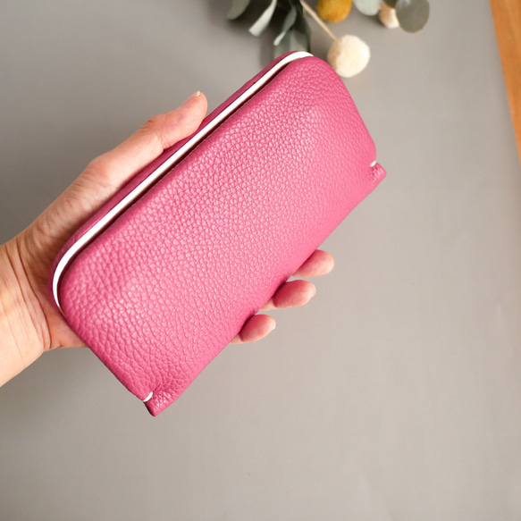 新色➖小振りな長財布「スナップウォレット・LONG」 フーシャピンク 5枚目の画像