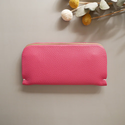 新色➖小振りな長財布「スナップウォレット・LONG」 フーシャピンク 2枚目の画像