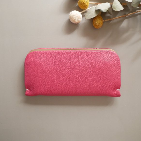 新色➖小振りな長財布「スナップウォレット・LONG」 フーシャピンク 2枚目の画像
