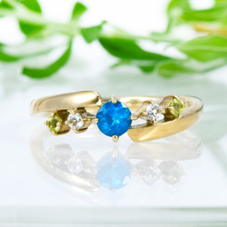 K18 ダイヤモンド ハーフエタニティー 2連リング BW009 指輪・リング