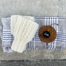 在庫2点！ギフトにも！これからの季節にぴったり！『【クロバーラボ】リストウォーマーキット』～アイボリー～ 6枚目の画像