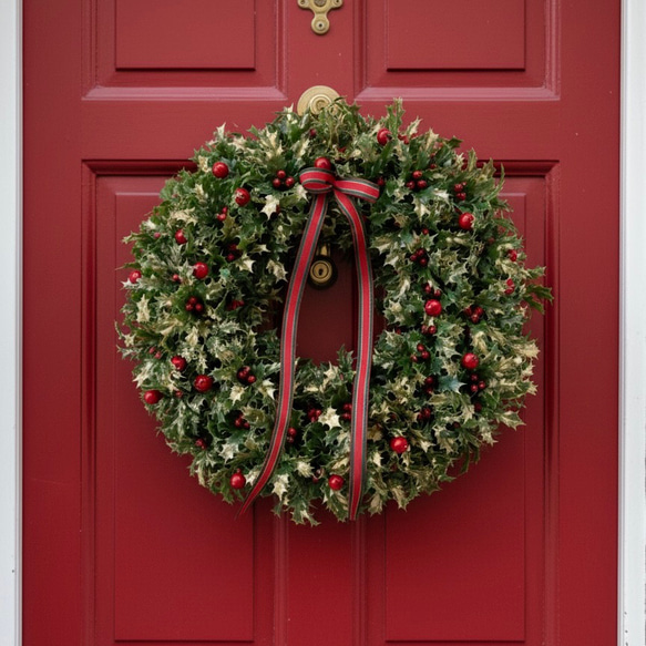 クリスマスリース 聖夜を彩るホーリーリース 柊リース 柊 ホーリー