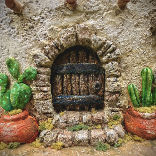 モルタルデコ鉢 | 地中海・メキシコ風のミニチュアハウス「赤瓦と石畳