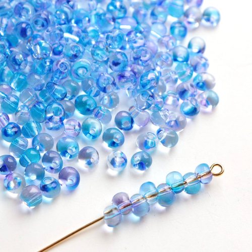 200粒以上☆ 4mm×5mm ドロップガラスビーズ グラデーションガラス